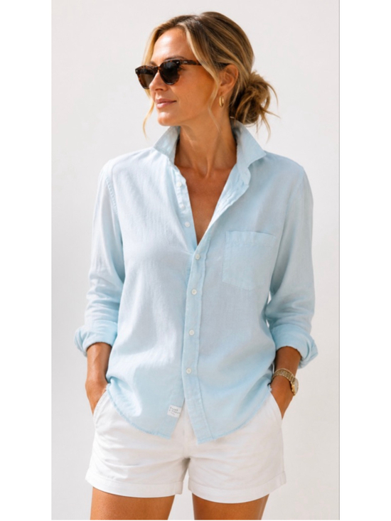 Frank & Eileen Tops - New Frank & Eileen Light Aqua Button Down Denim Shirt S